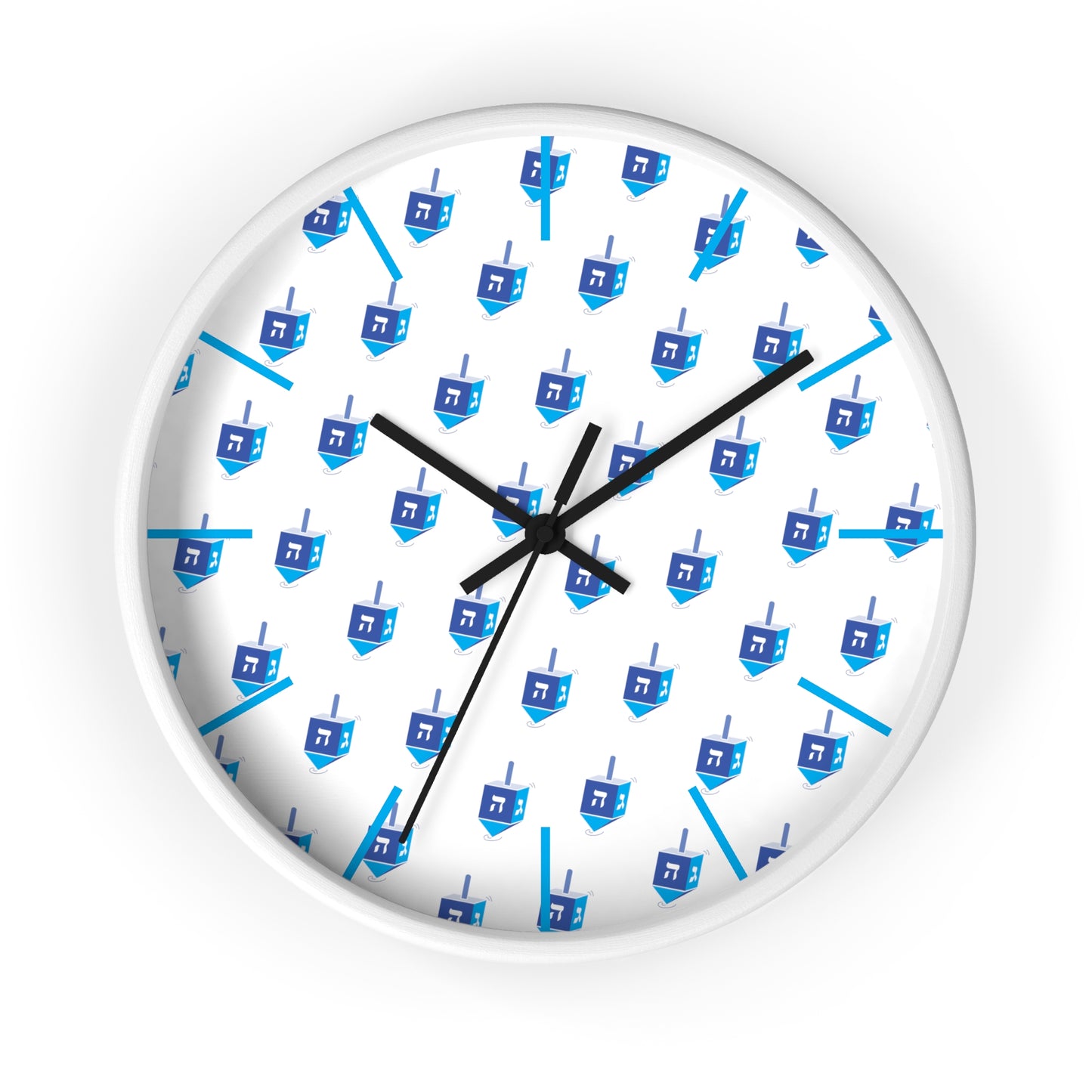 Chanukah Blue Dreidel Wall Clock