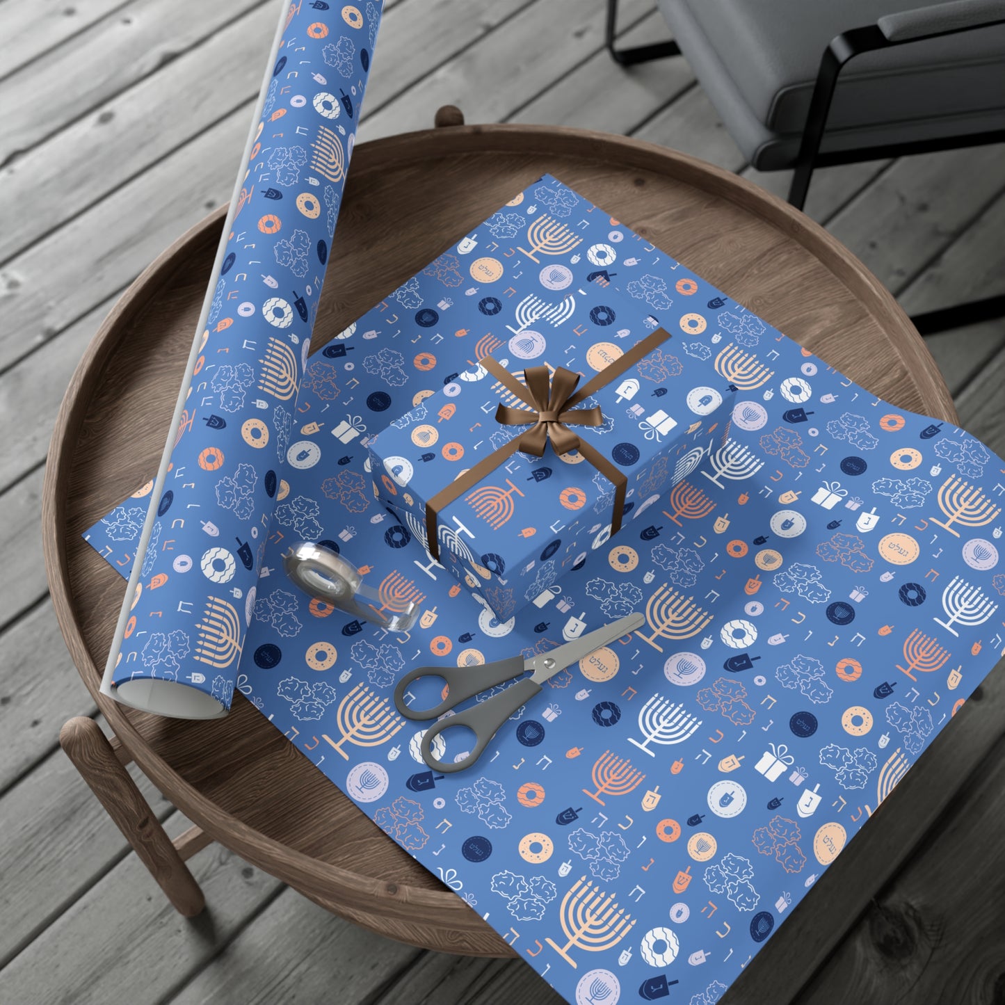 Blue Chanukah 5785 Gift Wrap Papers