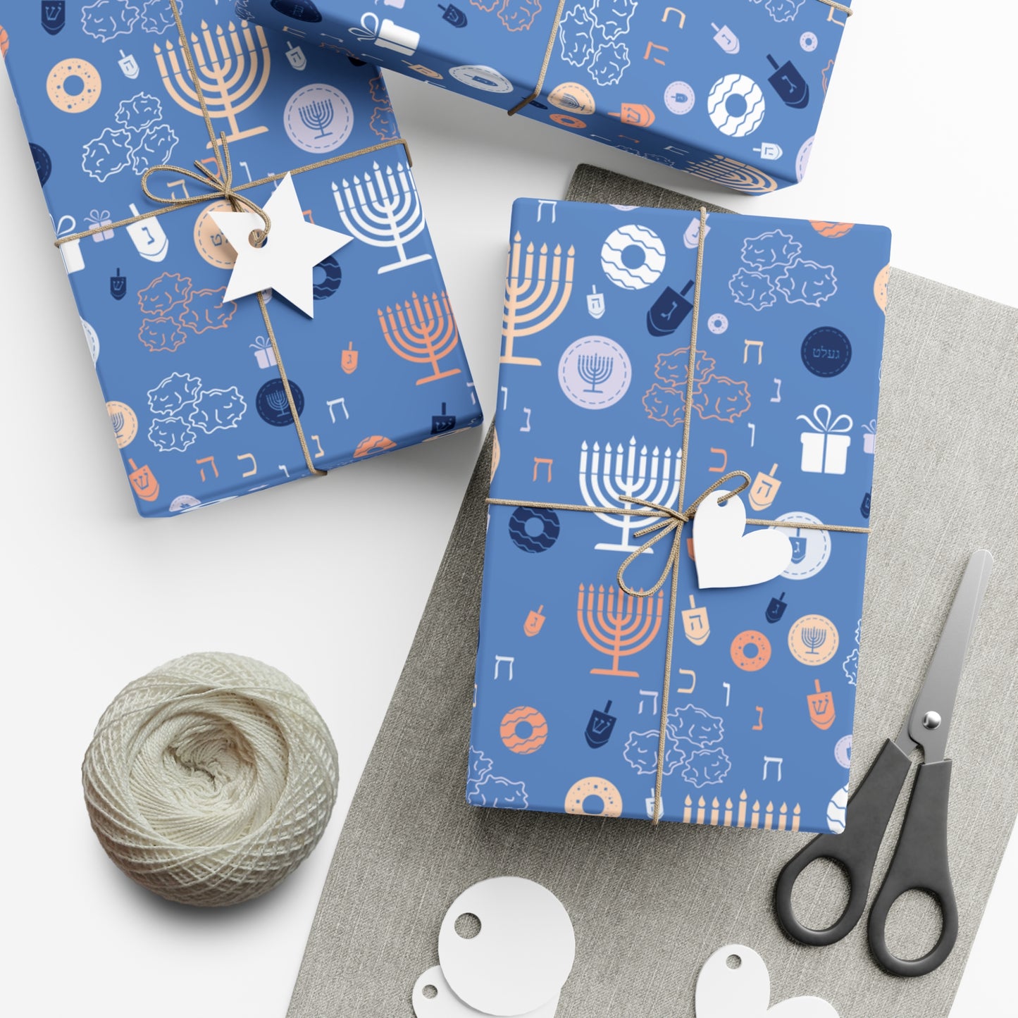 Blue Chanukah 5785 Gift Wrap Papers