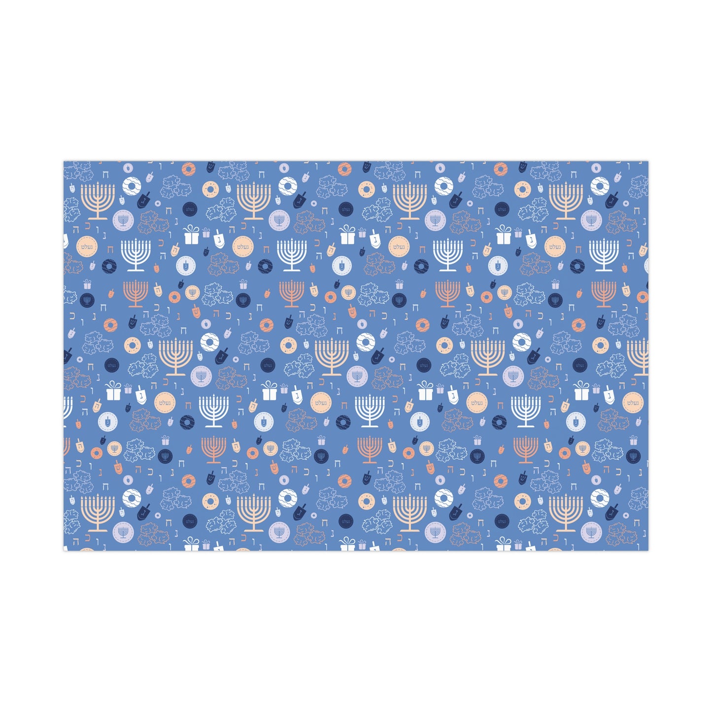 Blue Chanukah 5785 Gift Wrap Papers
