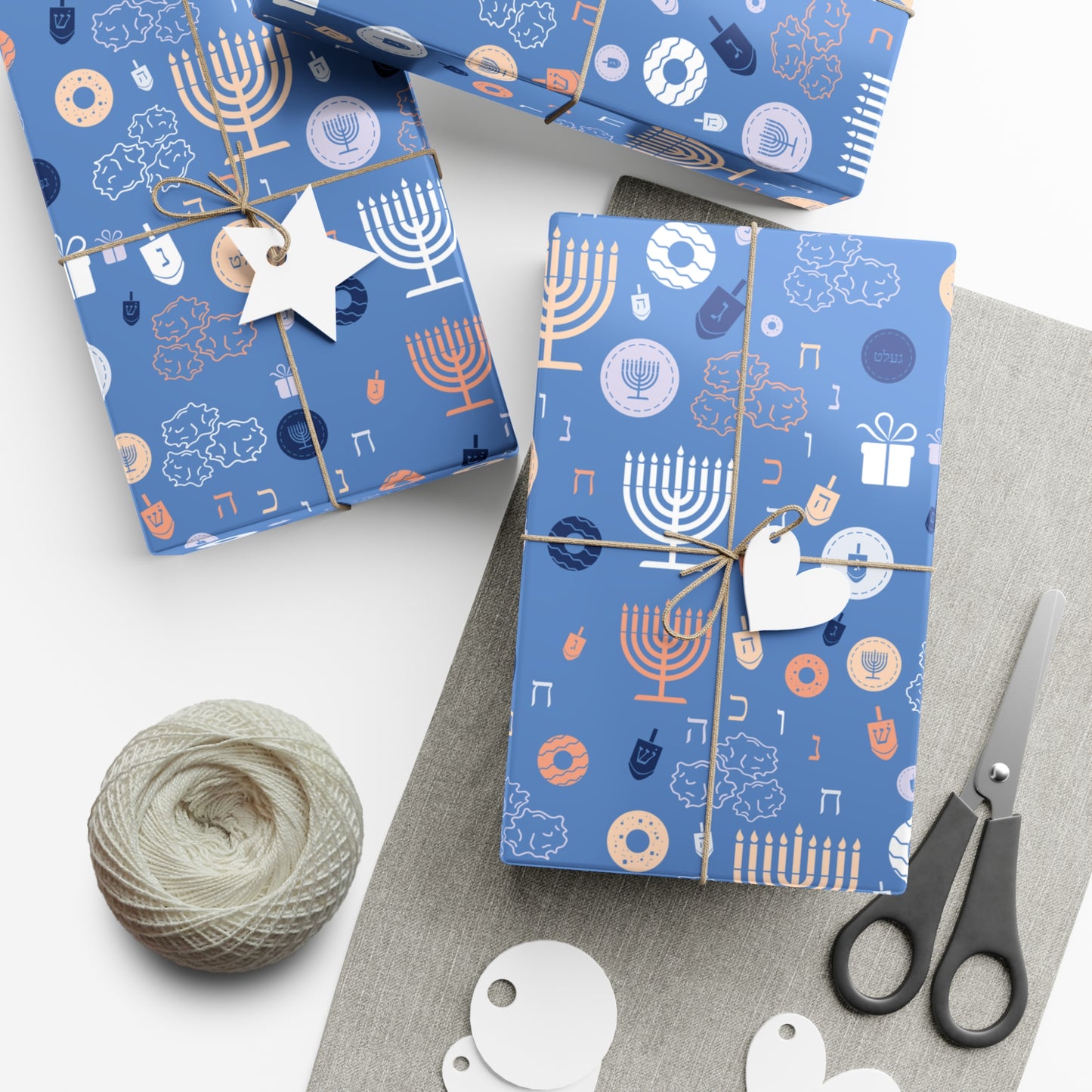 Blue Chanukah 5785 Gift Wrap Papers