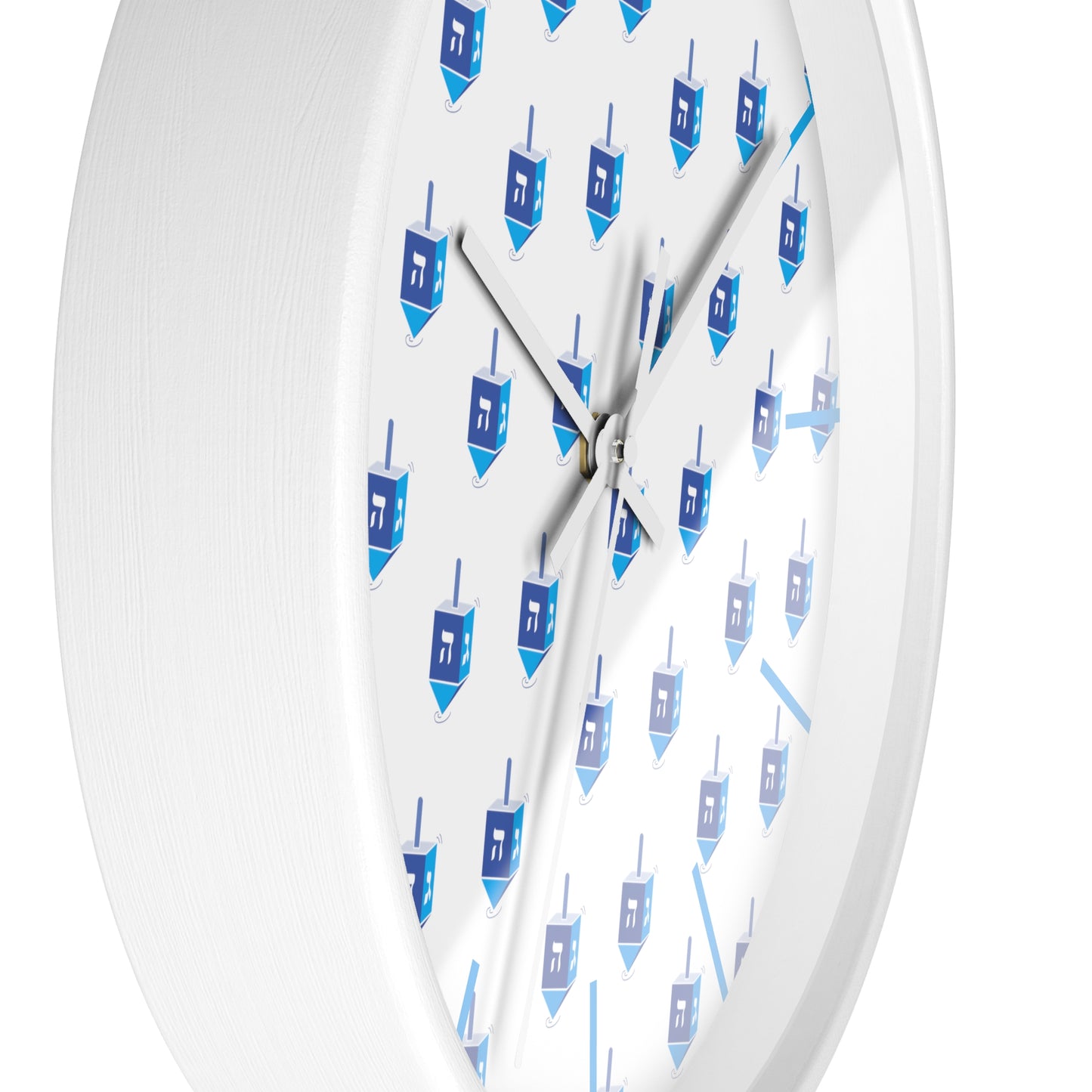 Chanukah Blue Dreidel Wall Clock