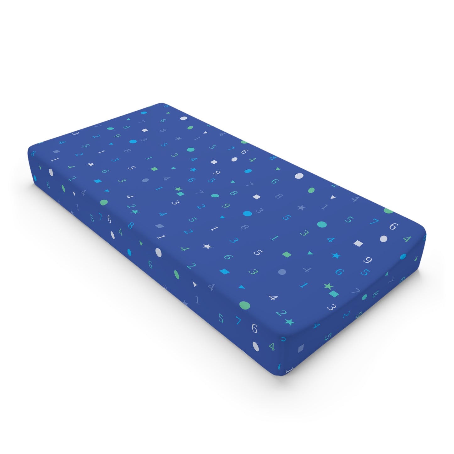 Modern Numbers & Shapes Baby Changing Pad Cover - Soft Cotton Design for Nursery