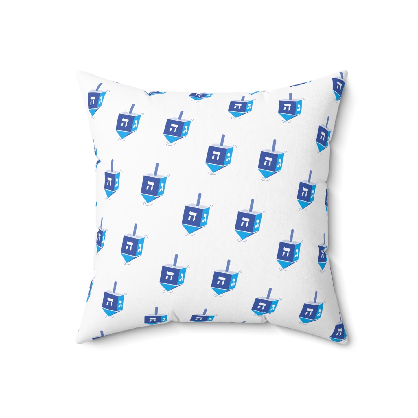 Blue Dreidels - Faux Suede Square Pillow