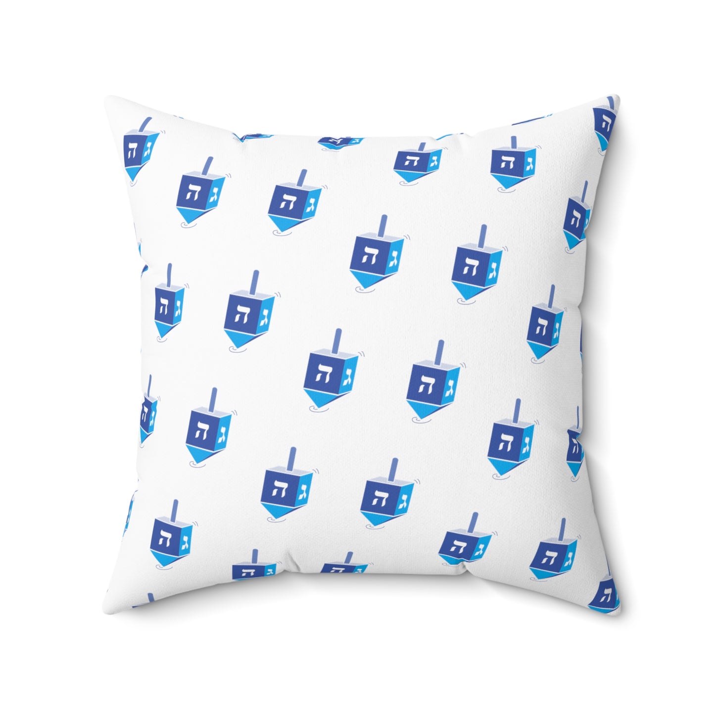 Blue Dreidels - Faux Suede Square Pillow