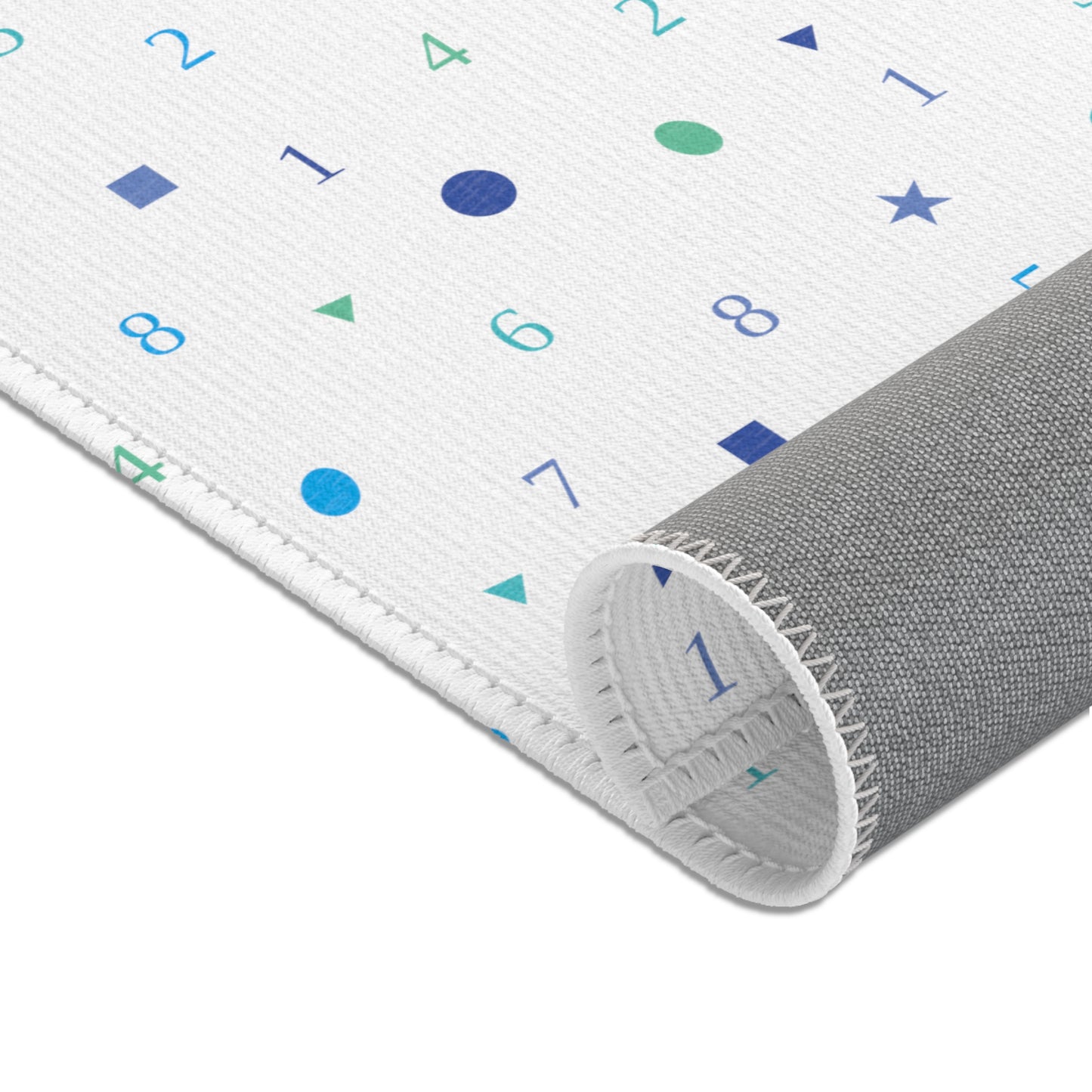 Light Blue Shapes Area Rugs