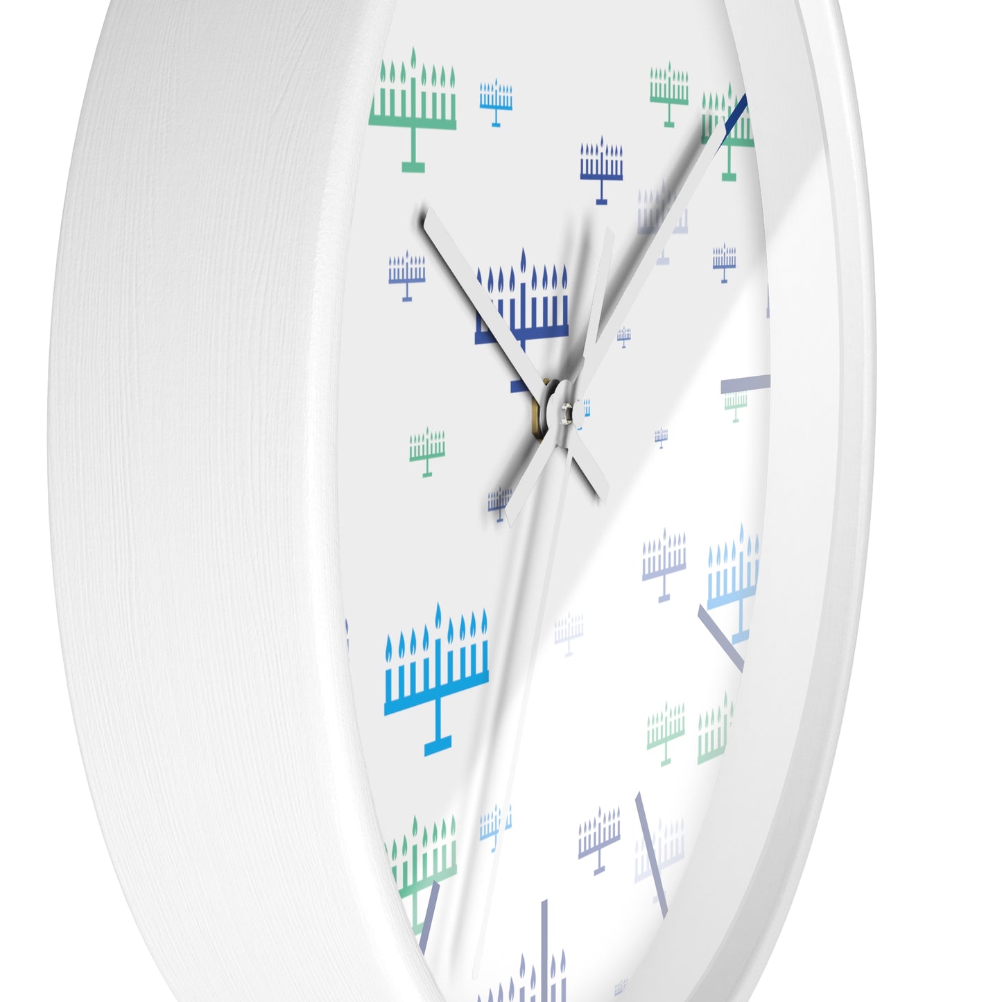 Chanukah Blue Menorahs Wall Clock