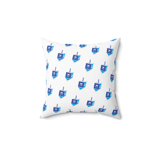 Blue Dreidels - Faux Suede Square Pillow
