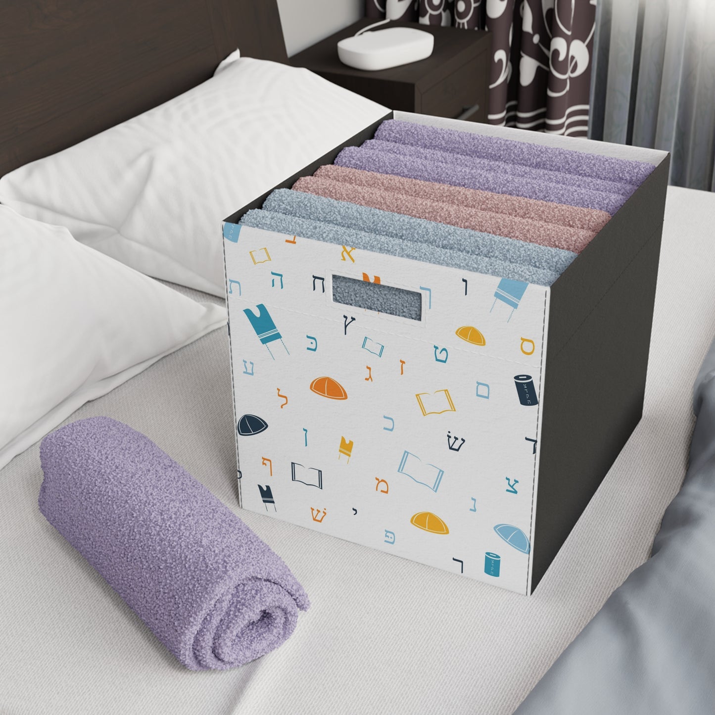 Mitzvah Boy White Felt Storage Box