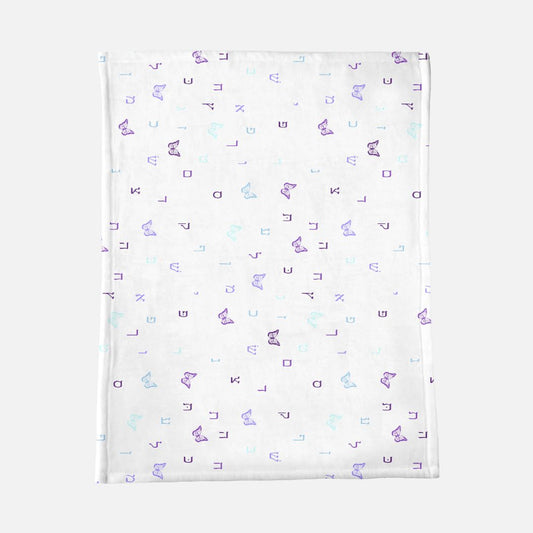White Butterflies Minky Baby Blanket - 30" x 40"