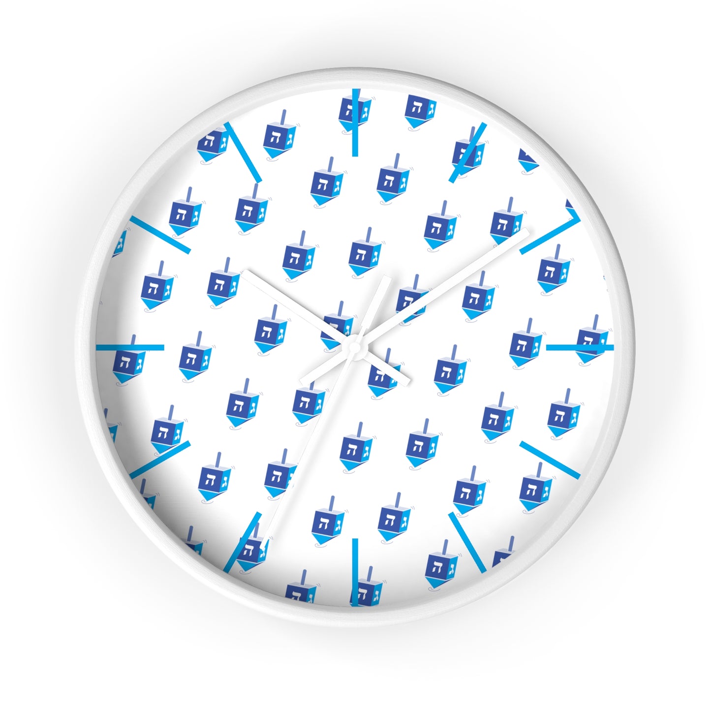 Chanukah Blue Dreidel Wall Clock