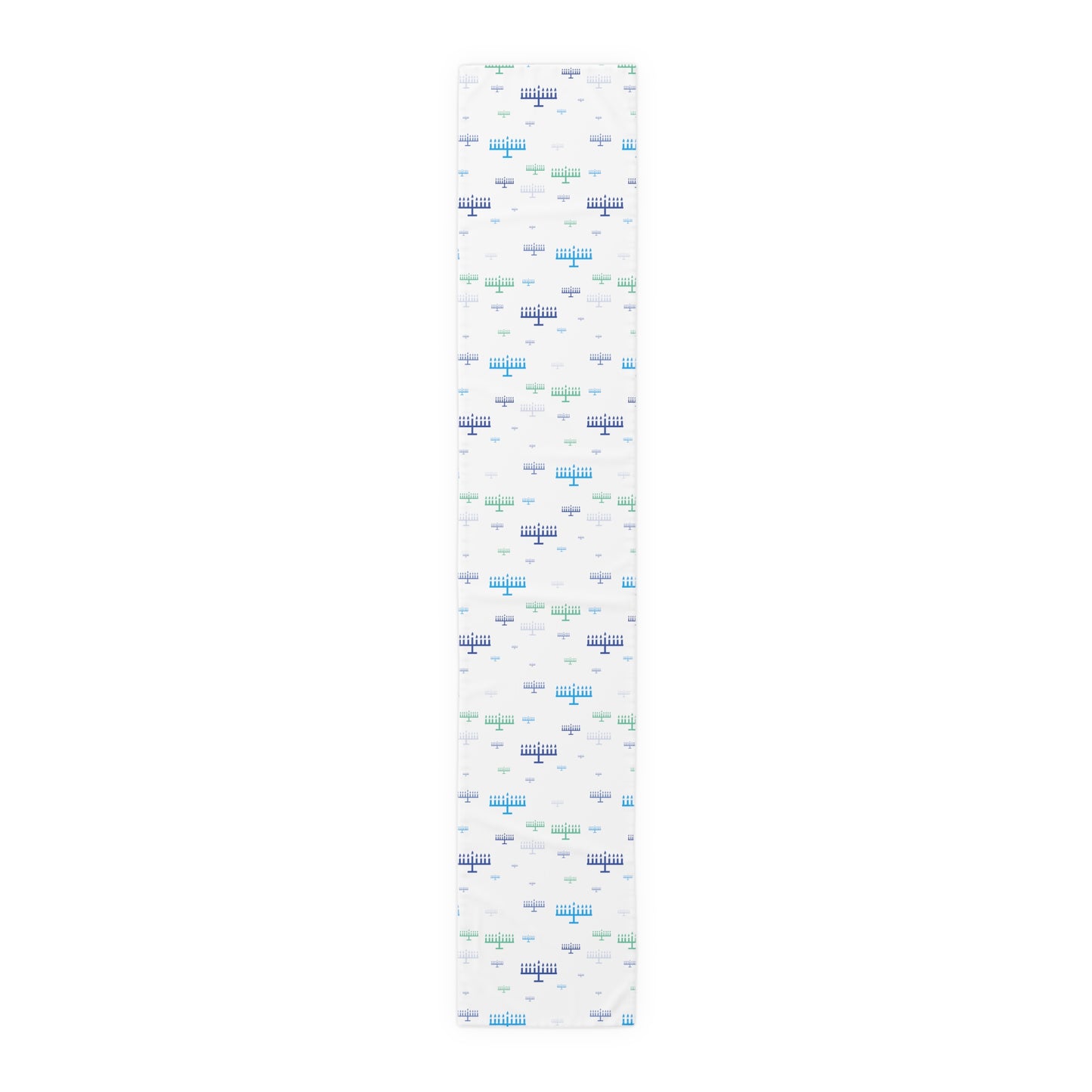 Blue Menorahs Table Runner (Cotton)