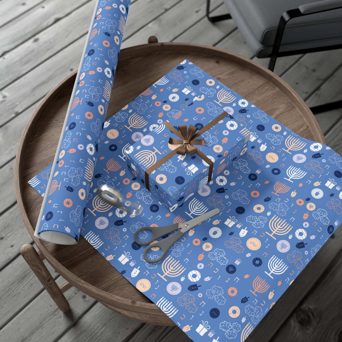 Blue Chanukah 5785 Gift Wrap Papers