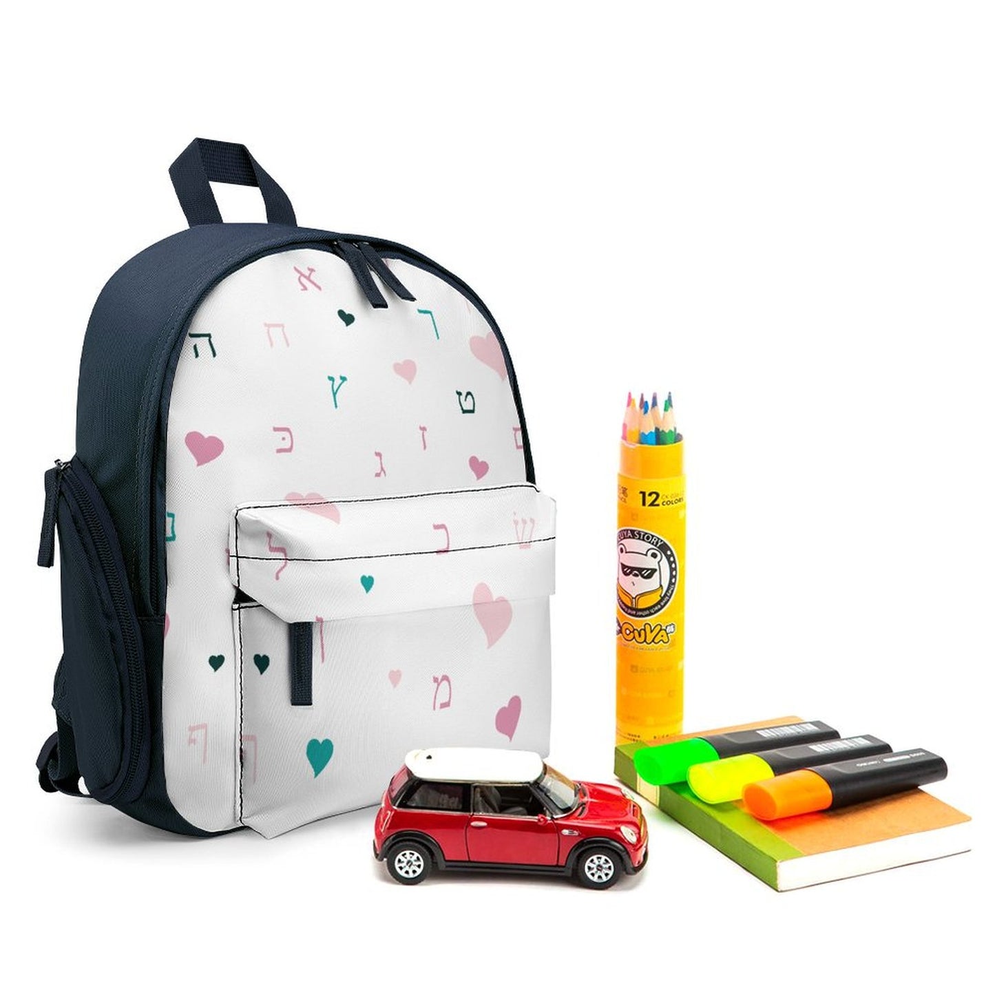 Hearts Aleph Beis Toddler's Schoolbag