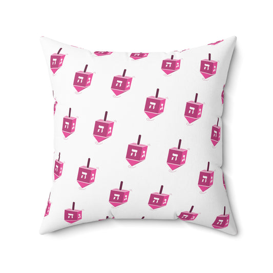 Pink Dreidels - Faux Suede Square Pillow