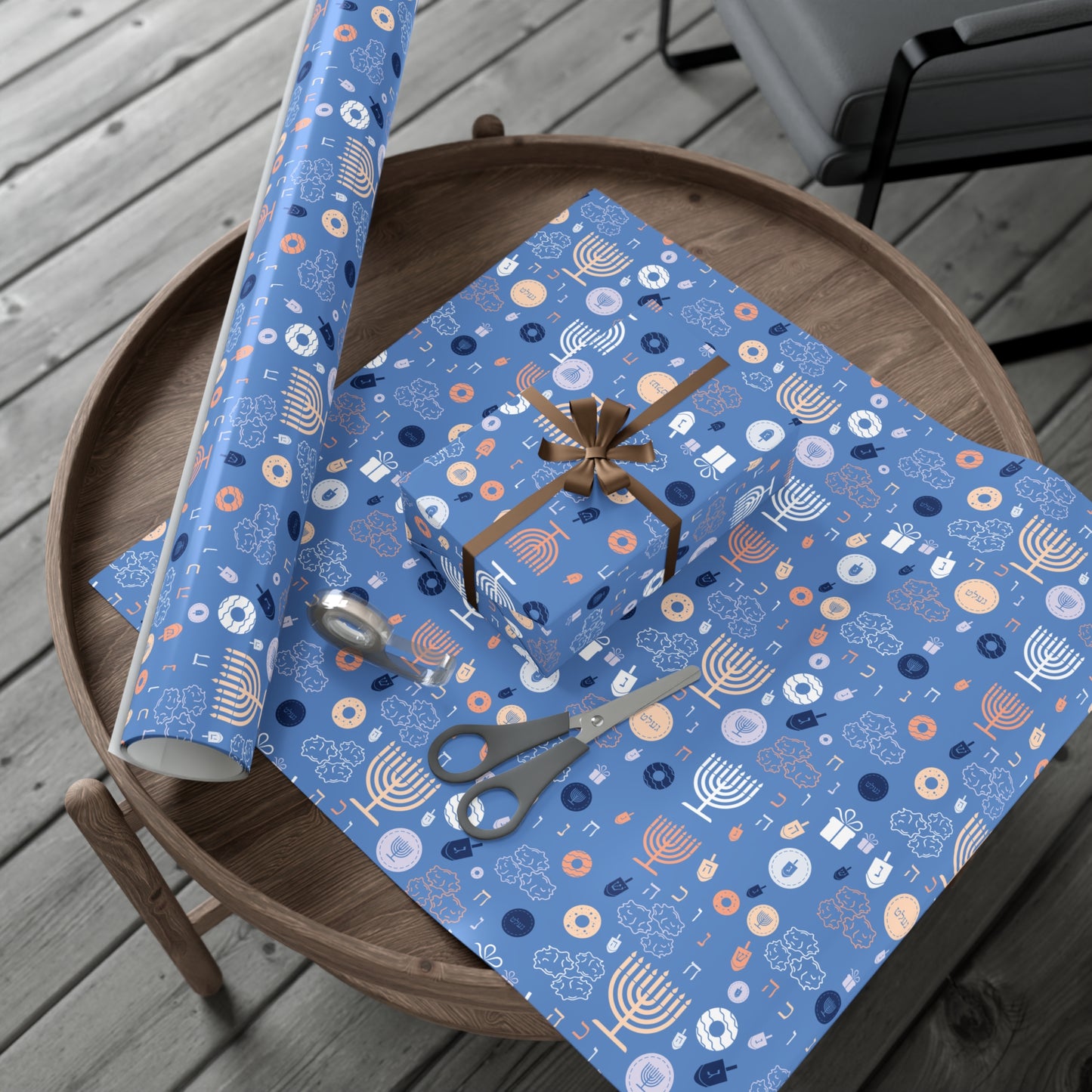 Blue Chanukah 5785 Gift Wrap Papers