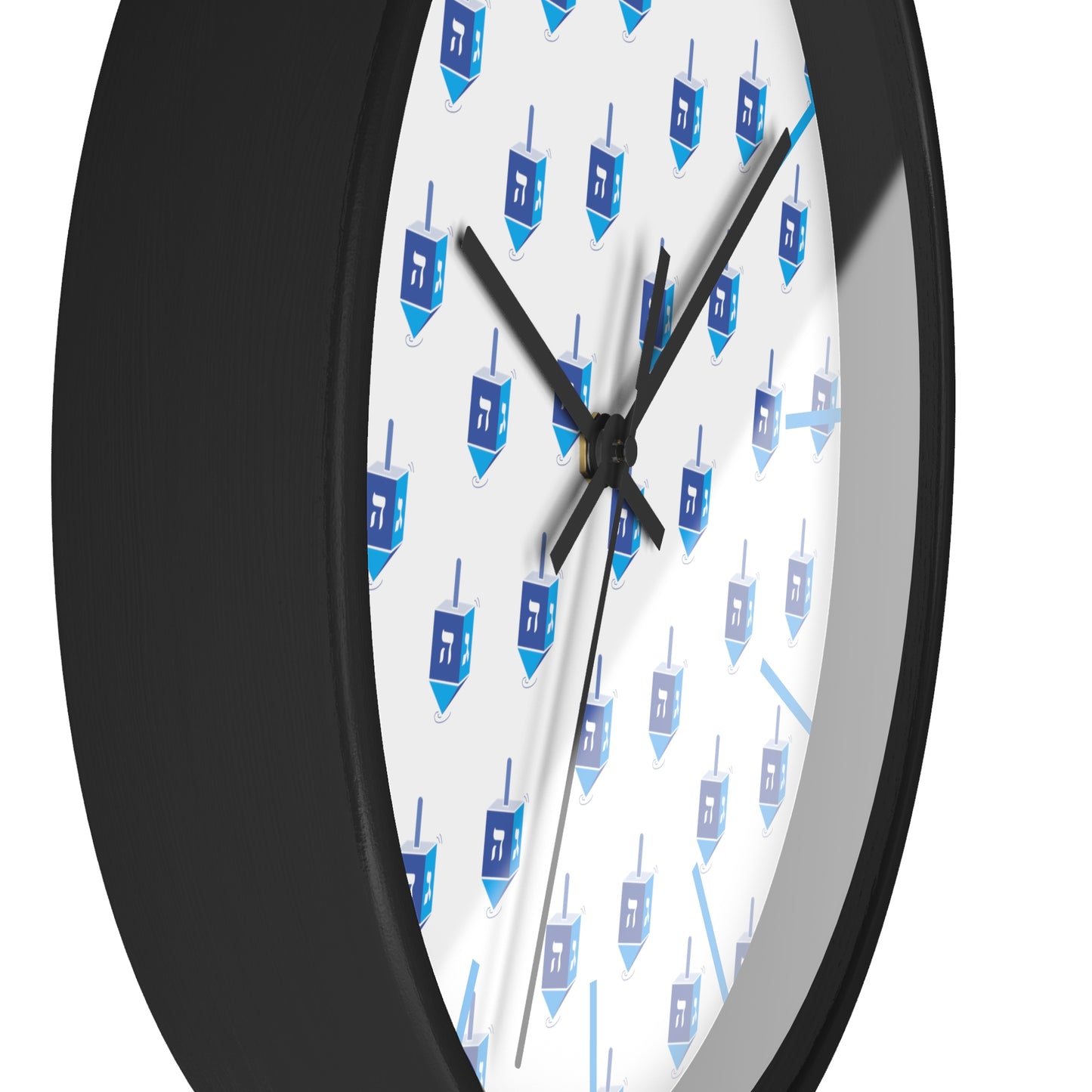 Chanukah Blue Dreidel Wall Clock