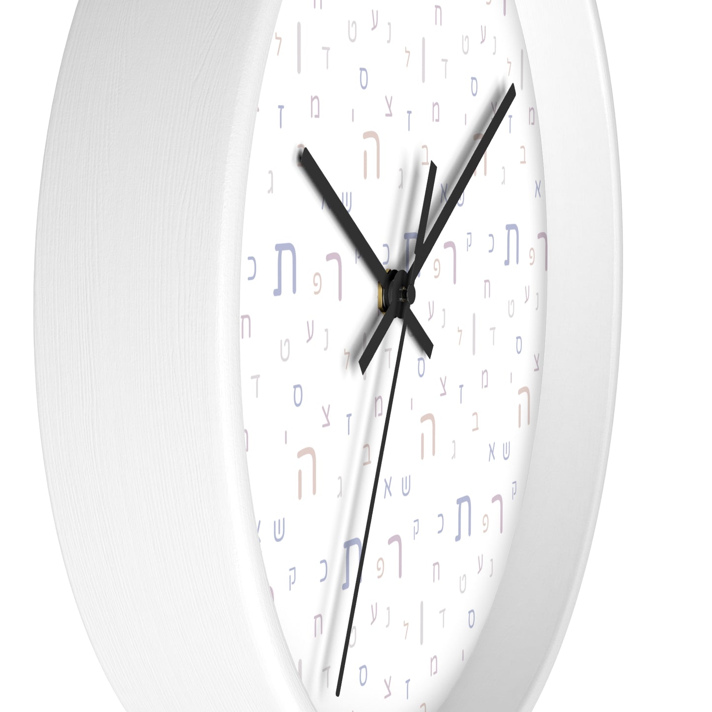 Soft Neutral Aleph Beis Wall Clock