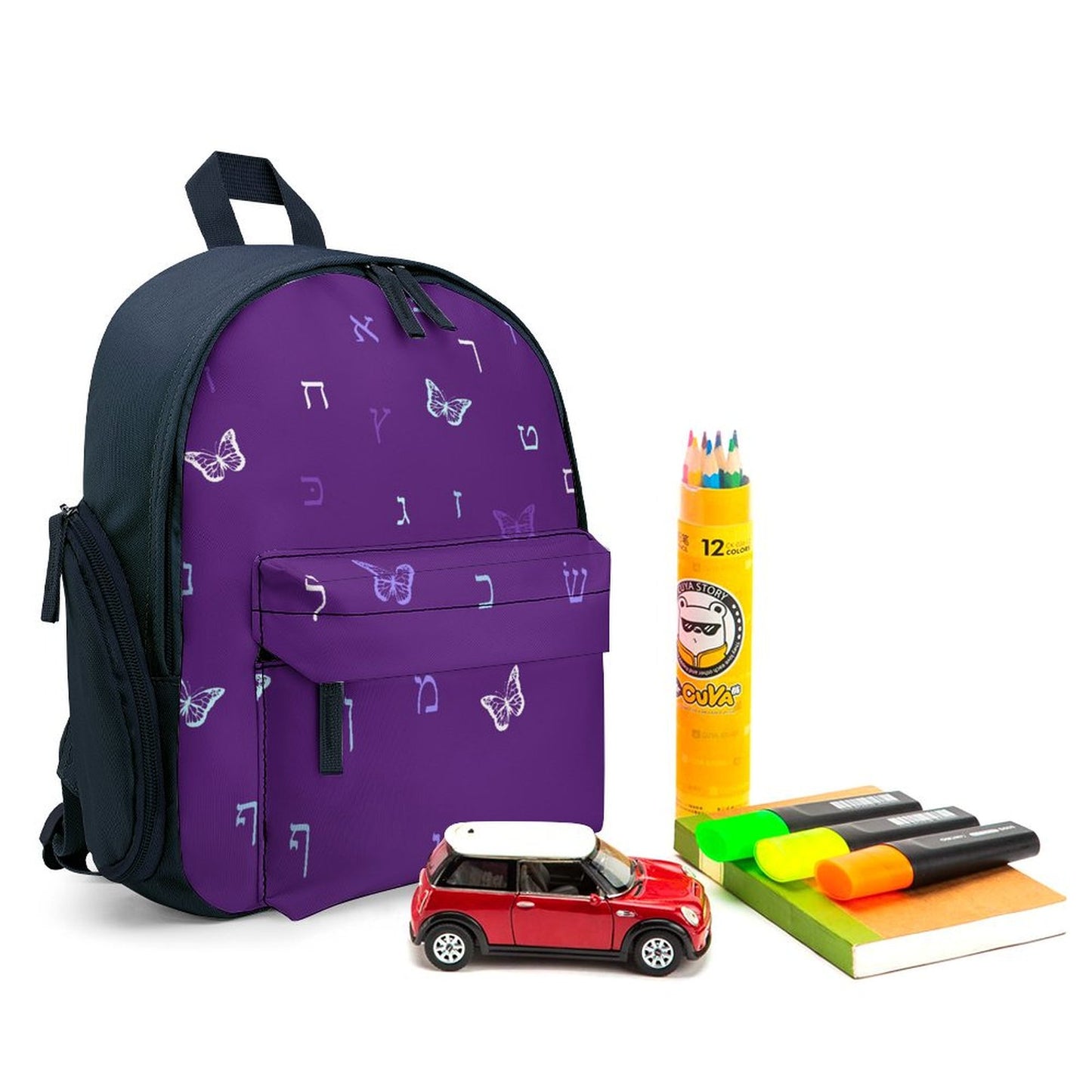 Purple Butterflies Aleph Beis Toddler's Schoolbag