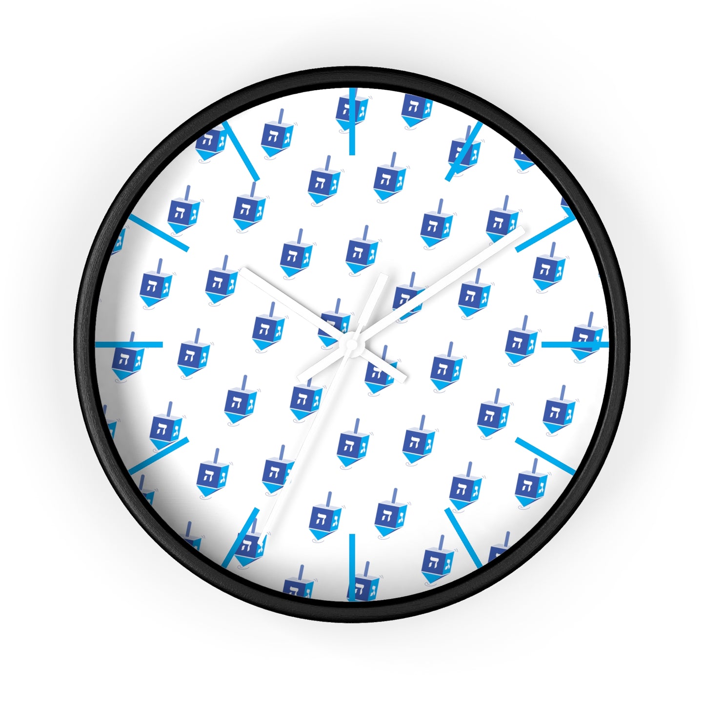 Chanukah Blue Dreidel Wall Clock