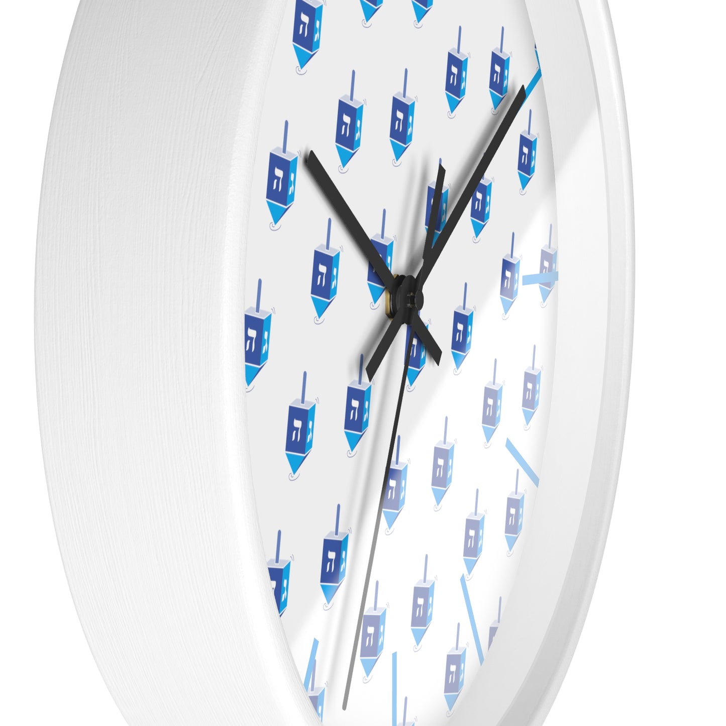 Chanukah Blue Dreidel Wall Clock