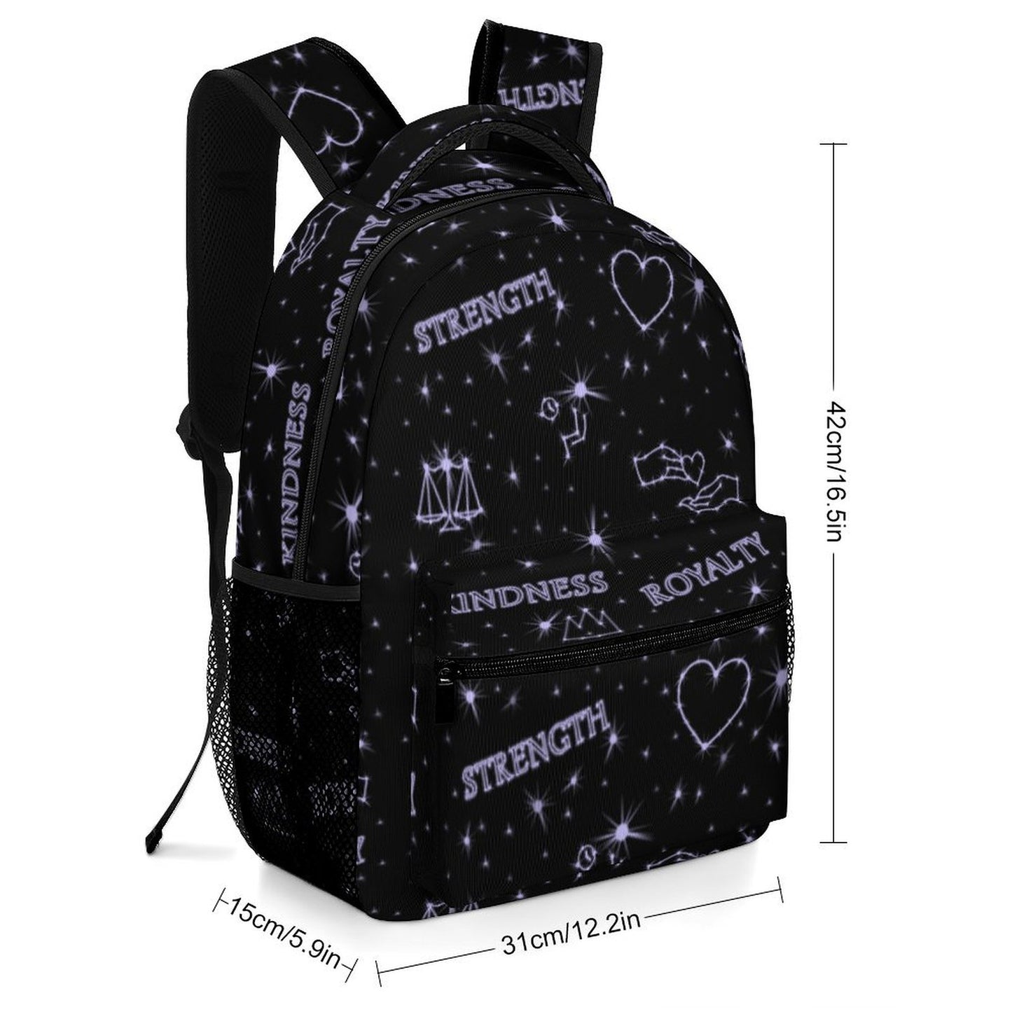 "Kindness • Strength • Royalty” Hebrew Values Children's Backpack