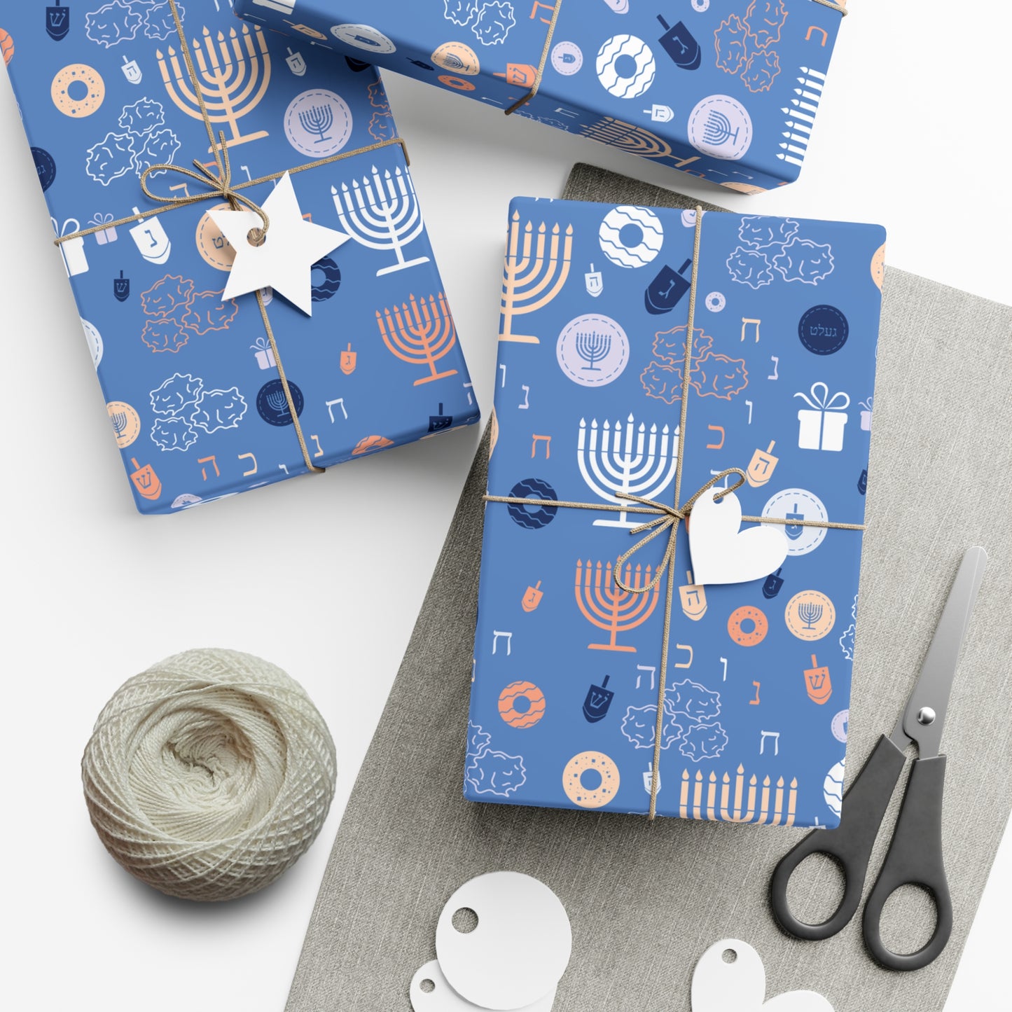 Blue Chanukah 5785 Gift Wrap Papers