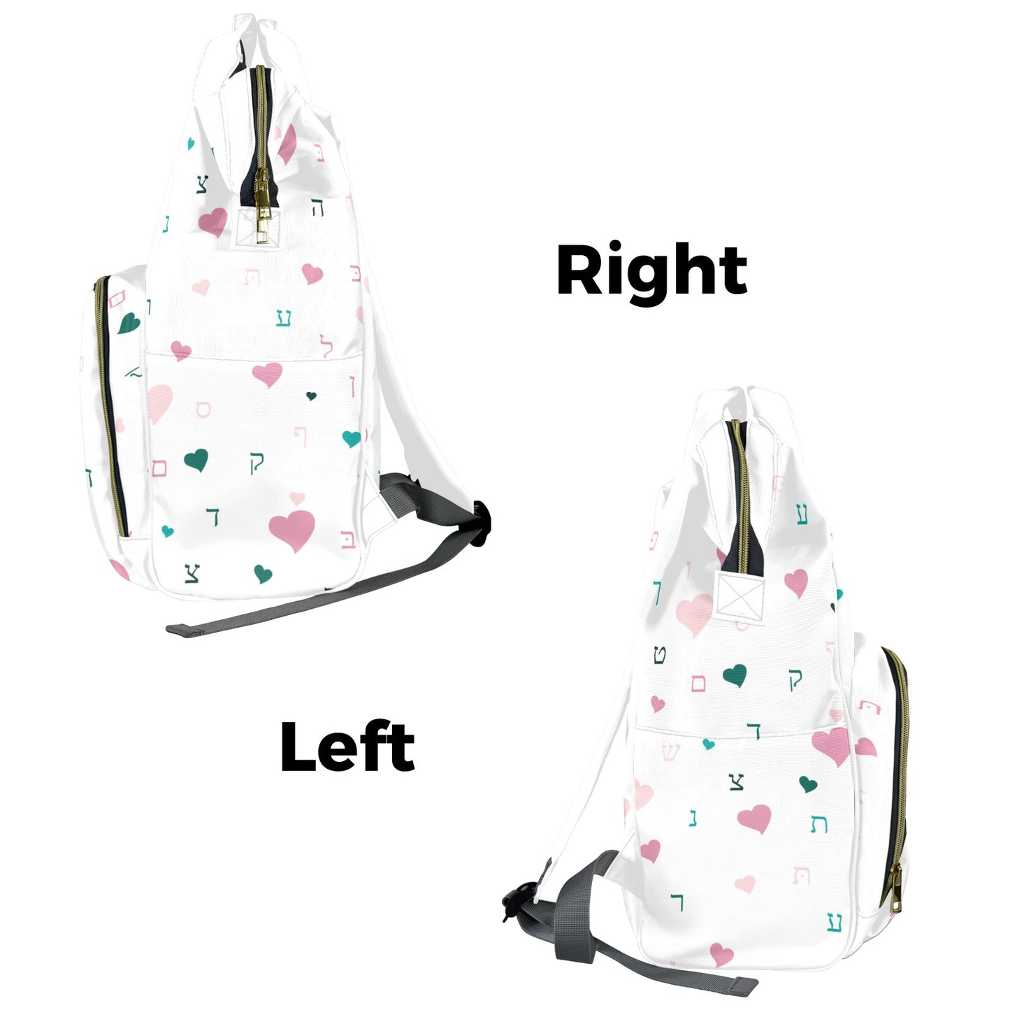 Ahava in White Multi-Function Diaper Bag-New (Model 1688)