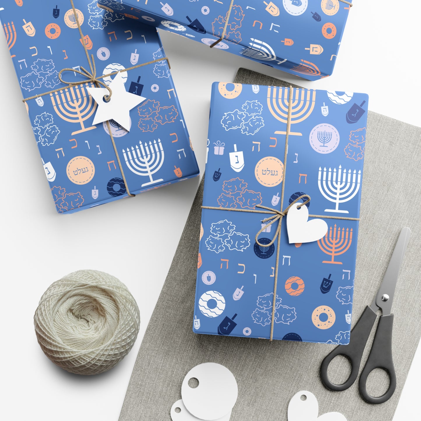 Blue Chanukah 5785 Gift Wrap Papers