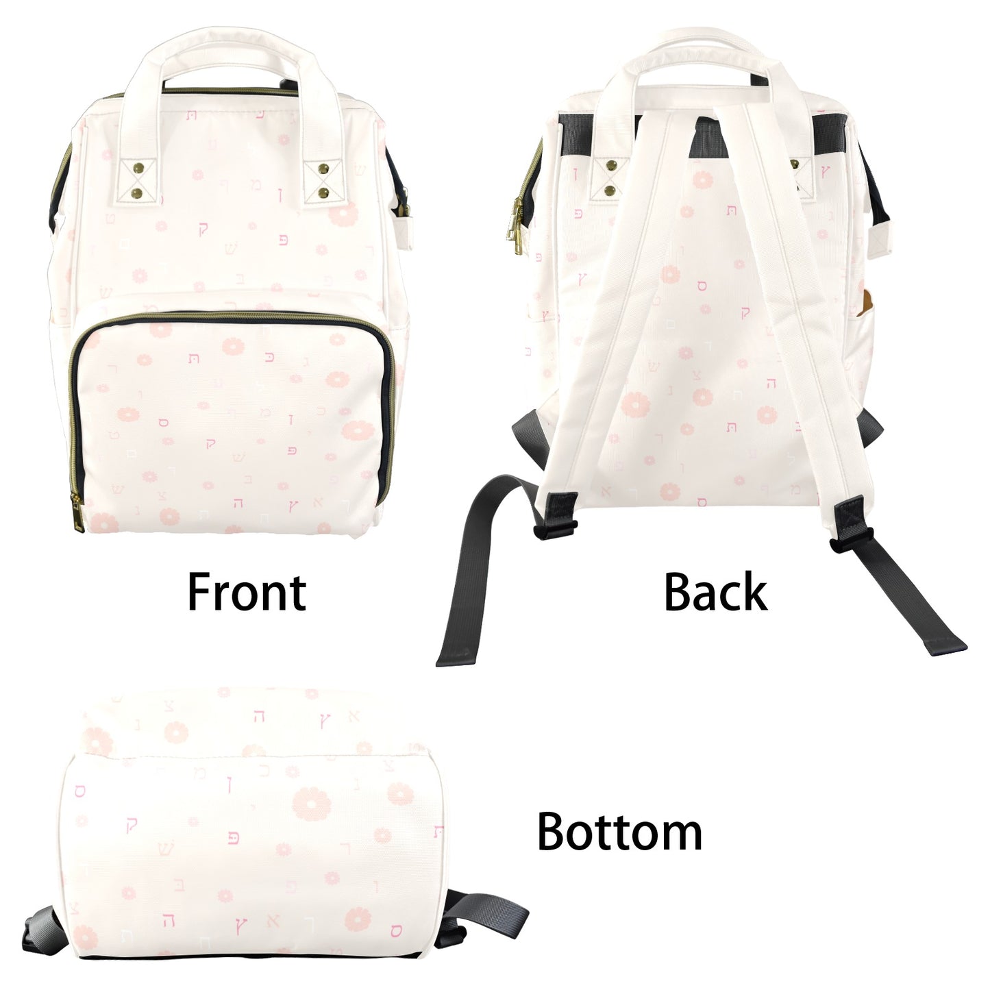 Pastel Petal Letters Multi-Function Diaper Bag-New (Model 1688)
