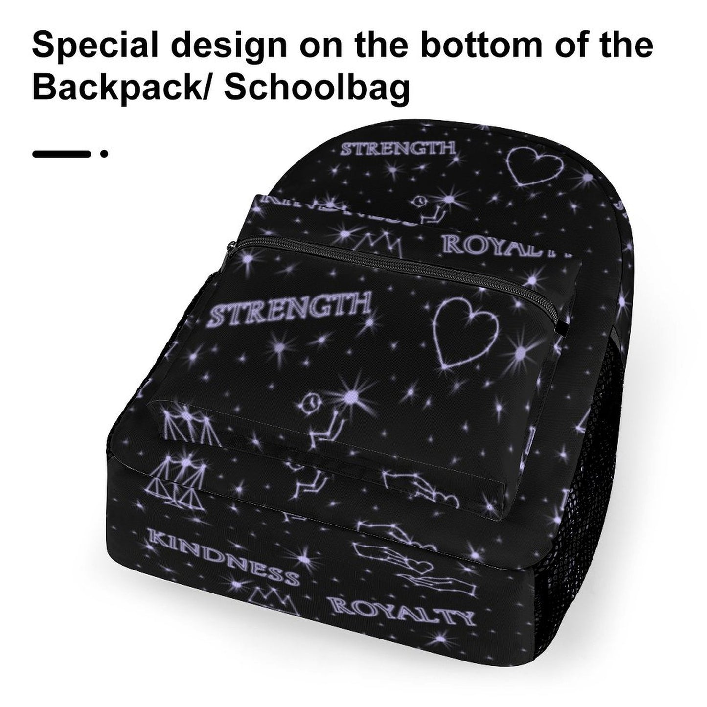 "Kindness • Strength • Royalty” Hebrew Values Children's Backpack
