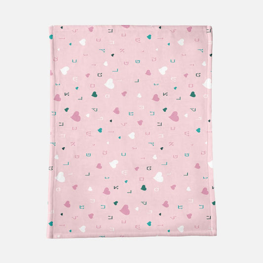 Pink Hearts Minky Baby Blanket - 30" x 40"