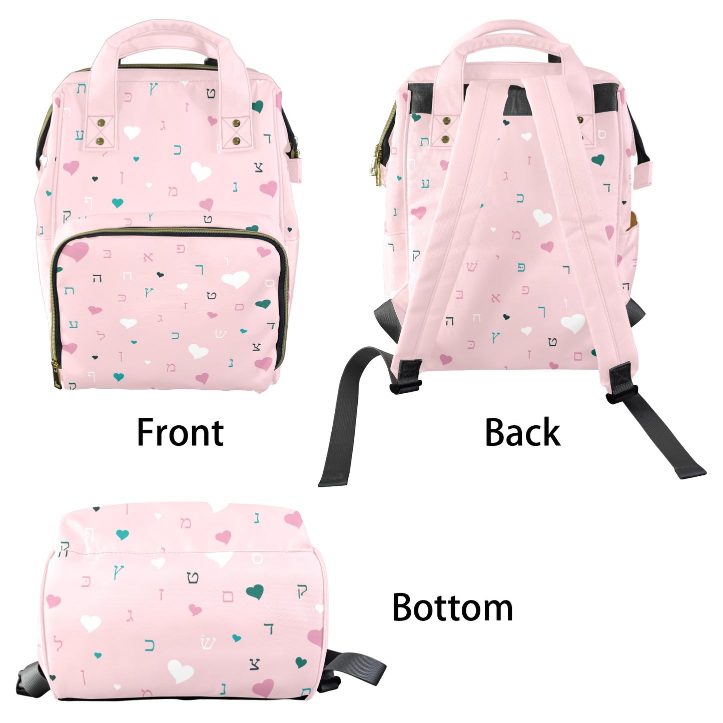 Ahava in Pink Multi-Function Diaper Bag-New (Model 1688)