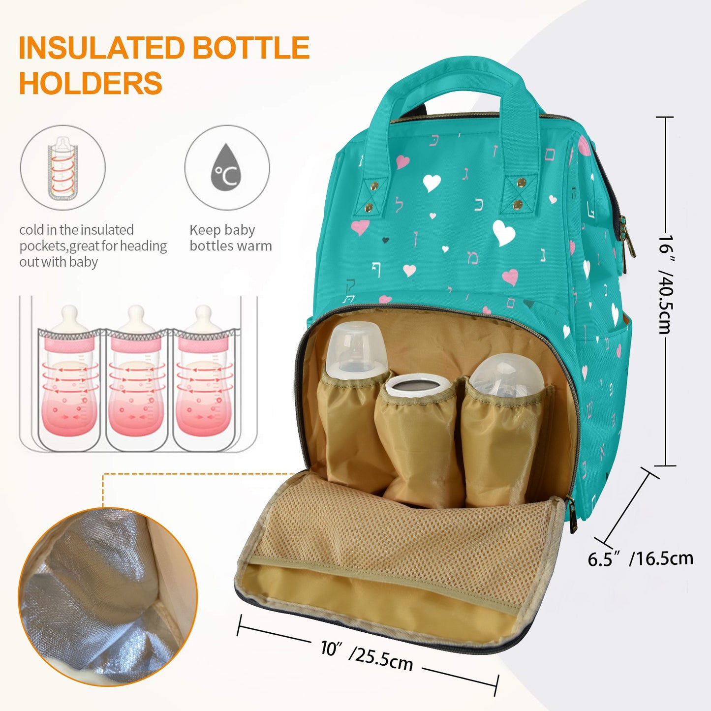 Ahava in Green Multi-Function Diaper Bag-New (Model 1688)