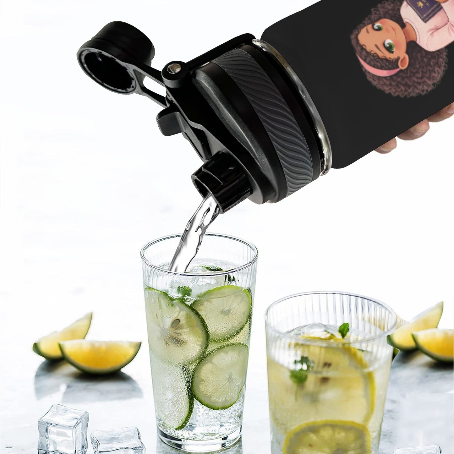 Princess of Hashem Insulated Water Bottle with Dual-Use Lid (18oz)