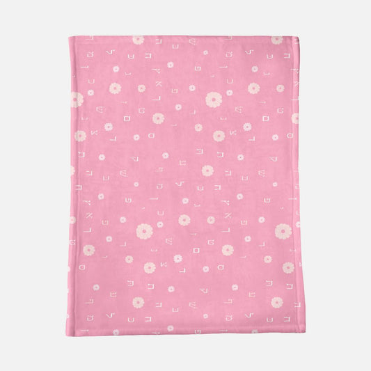 Pink Flowers Minky Baby Blanket - 30" x 40"