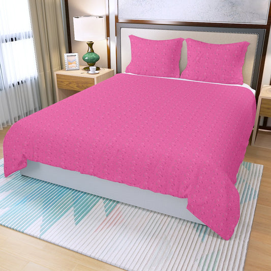 Pink Aleph Beis Three Piece Duvet Cover Set