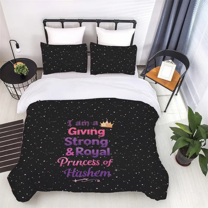 Dark bedding set with a Princess of Hashem design