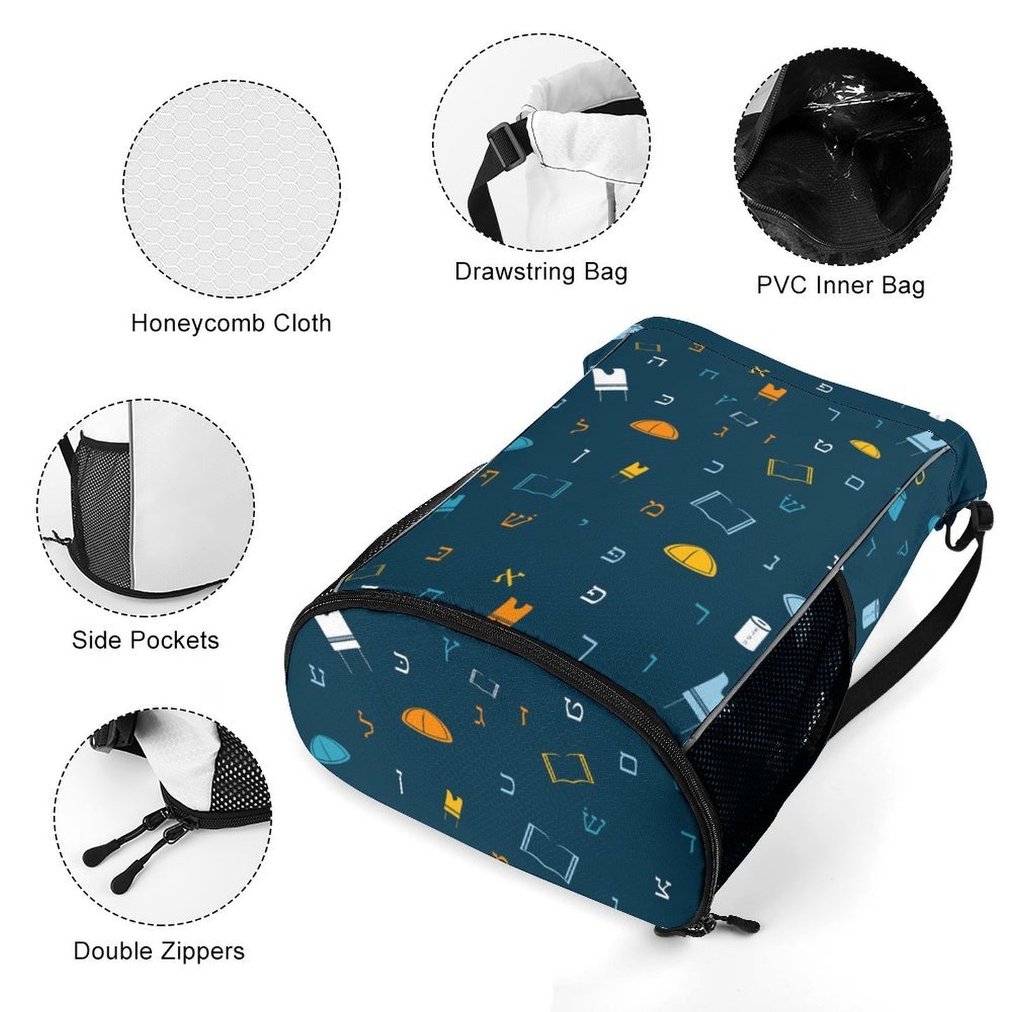 Mitzvah Boy Blue Jewish Boys Versatile Honeycomb Camp Bag