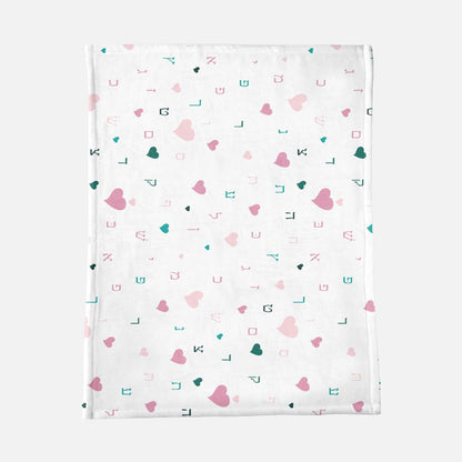 White Hearts Minky Baby Blanket - 30" x 40"