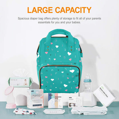 Ahava in Green Multi-Function Diaper Bag-New (Model 1688)