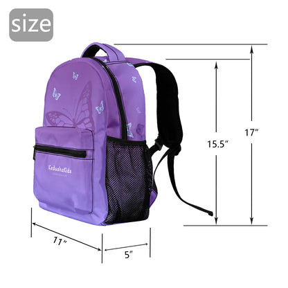 Purple Ambre Butterflies 17-inch Casual Backpack