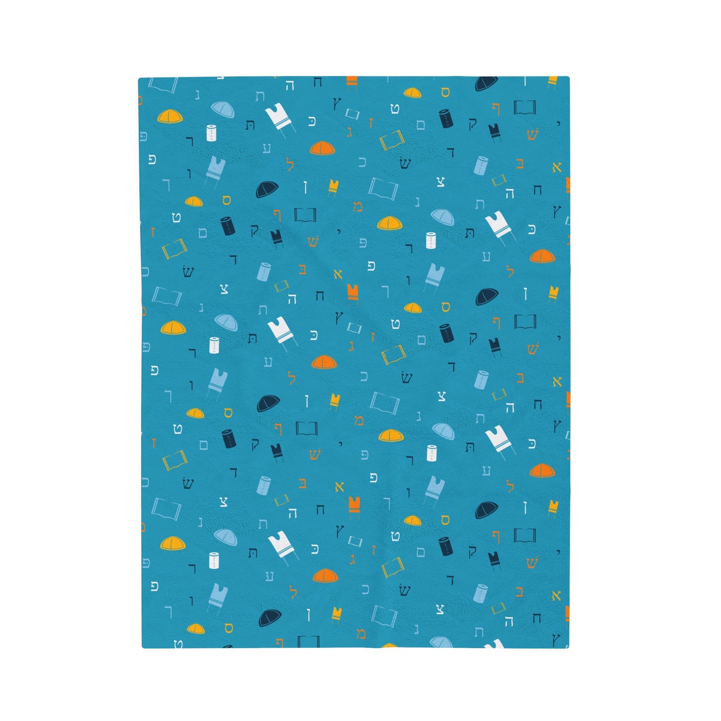 Blue Mitzvah Boy Velveteen Plush Blanket