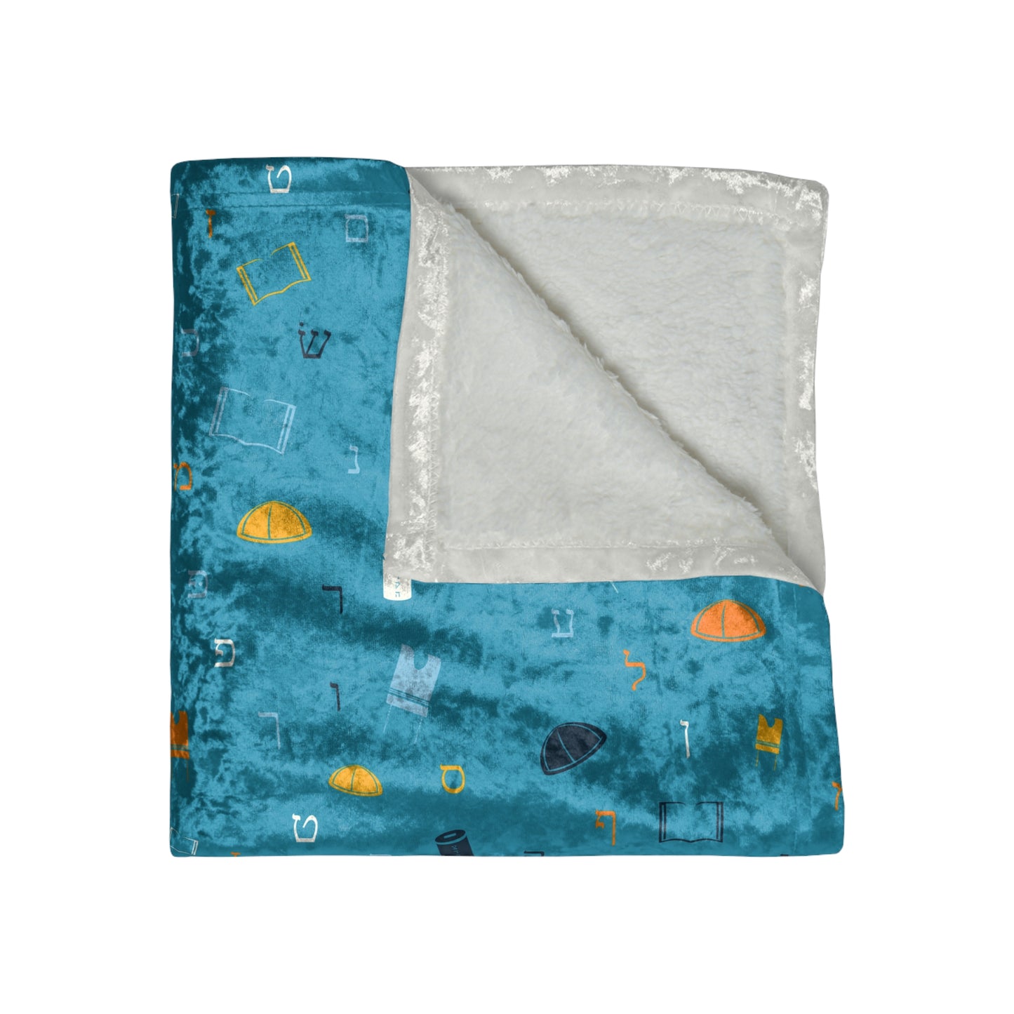 Blue Mitzvah Boy Crushed Velvet Blanket