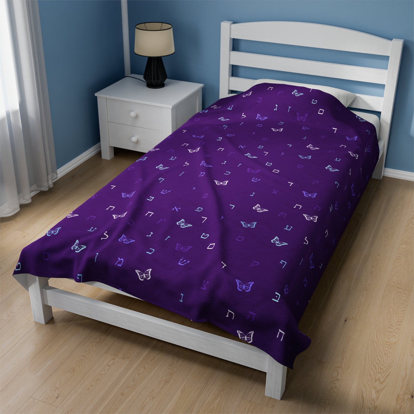 Purple Butterflies Velveteen Plush Blanket