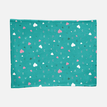 Green Hearts Minky Baby Blanket - 30" x 40"