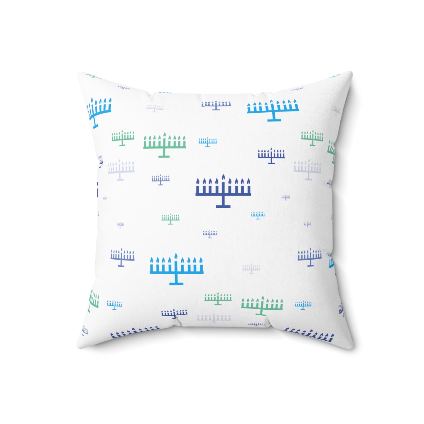 Chanukah Menorah - Faux Suede Square Pillow