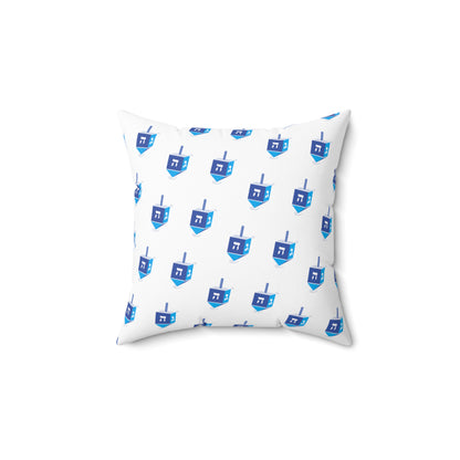 Blue Dreidels - Faux Suede Square Pillow