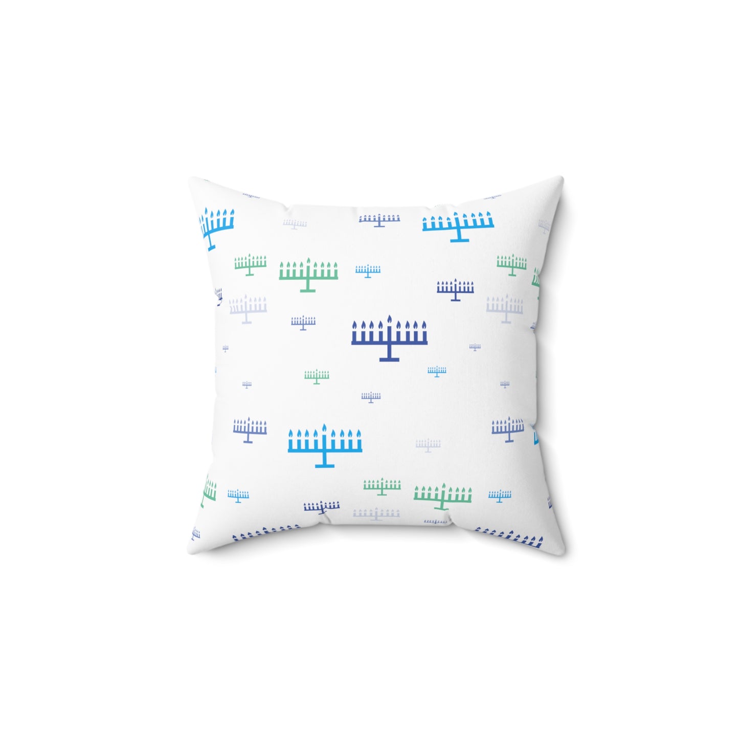 Chanukah Menorah - Faux Suede Square Pillow