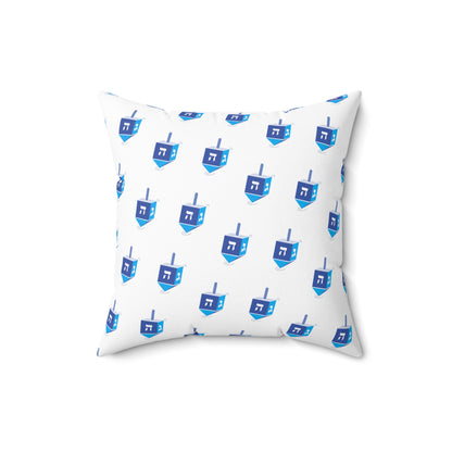 Blue Dreidels - Faux Suede Square Pillow
